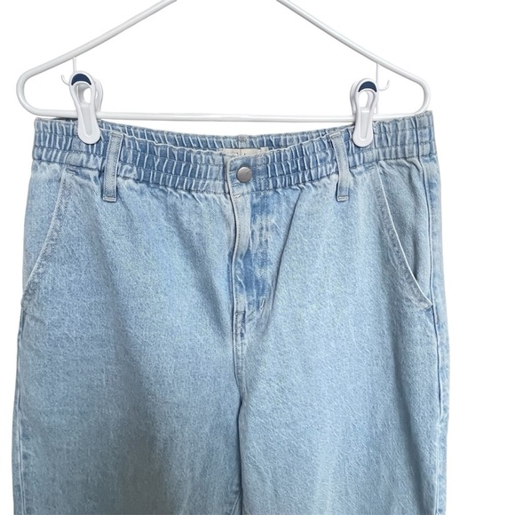 Madewell High Rise Tapered Blue Jeans Size Large Balloon Light Elastic Waist - Picture 2 of 11